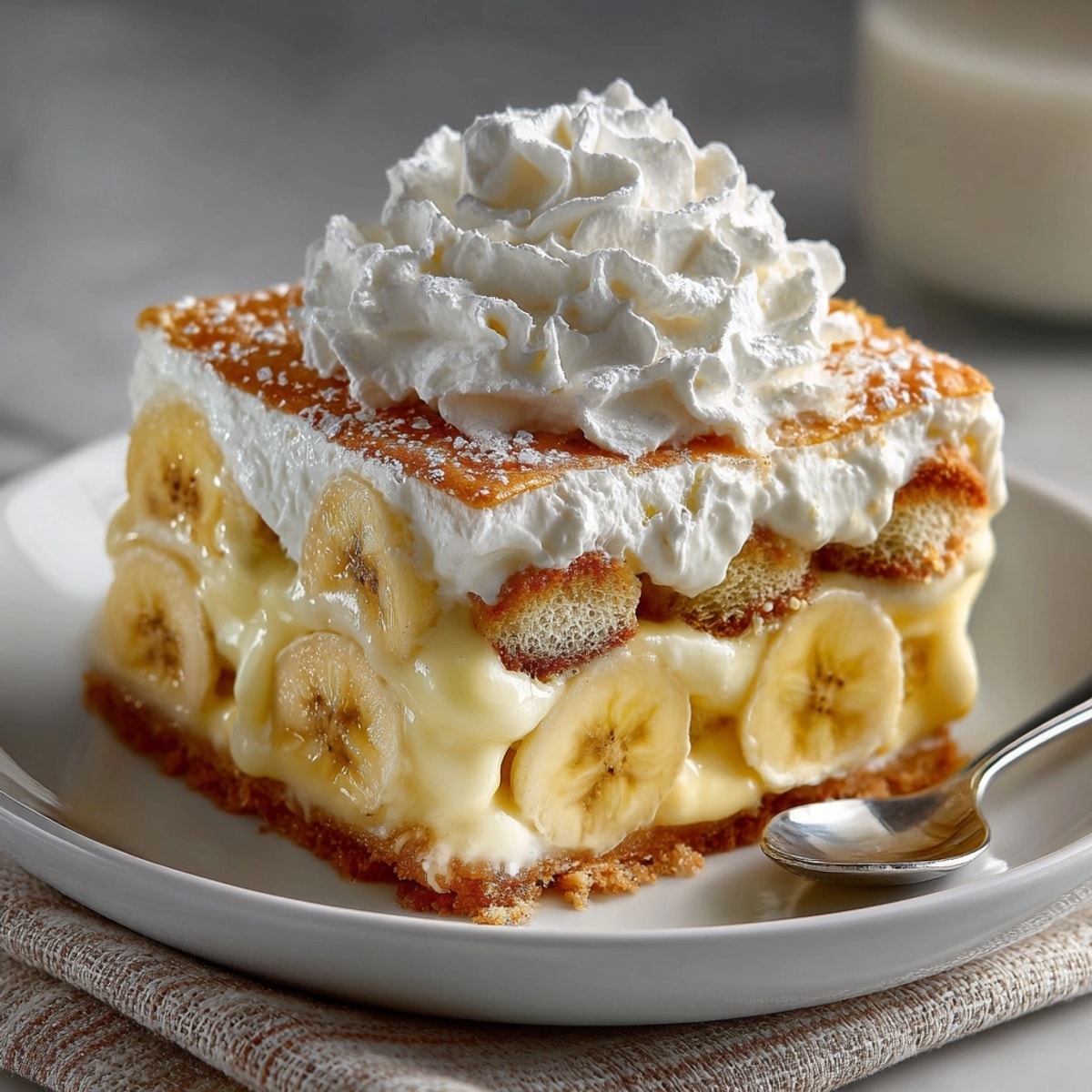 Imagine: chilled Banana Pudding—sweet aroma, smooth texture, garnished lightly with fresh banana slices.