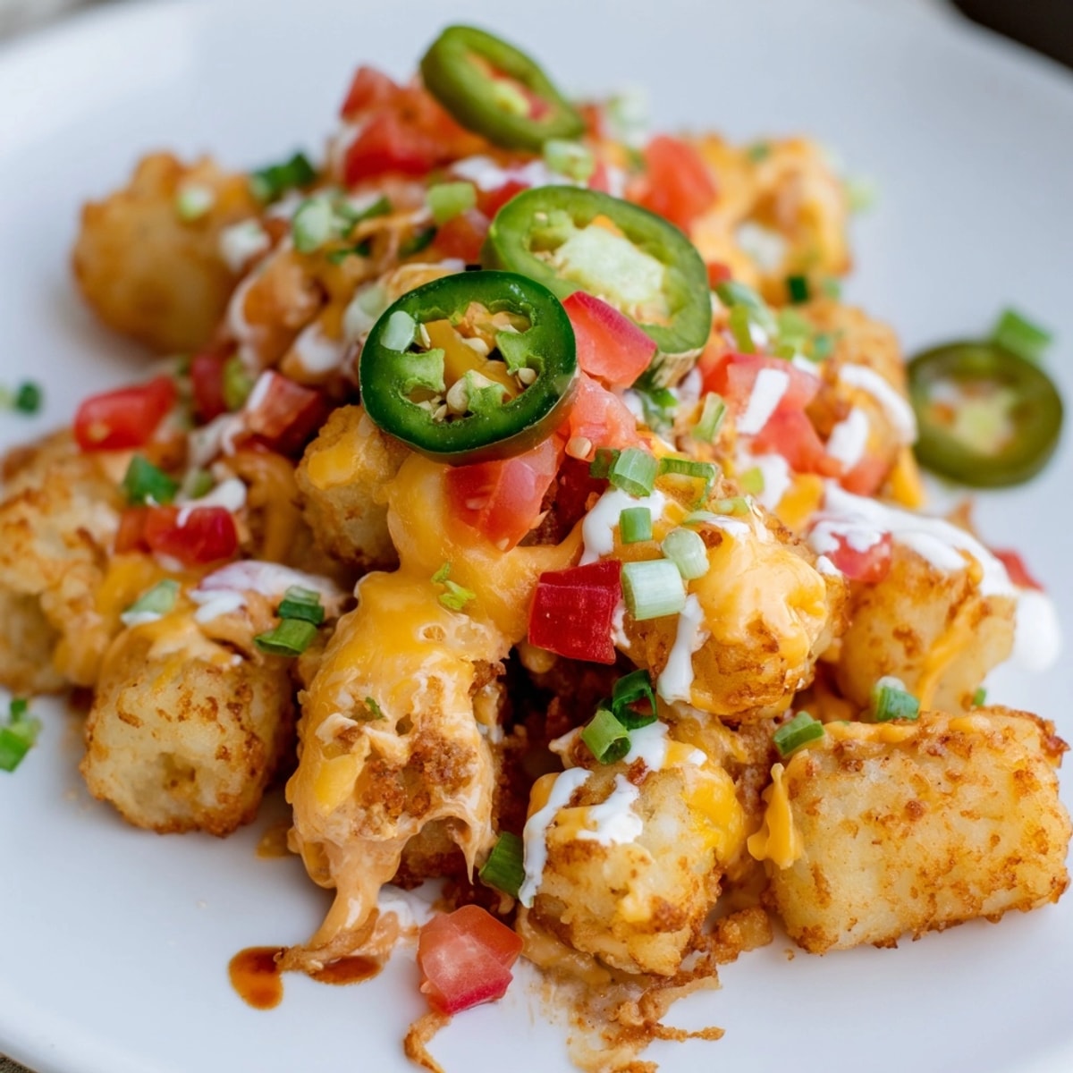 Oven-baked Mac and Cheese Tex-Mex Tater Tots; a cheesy, Tex-Mex explosion!