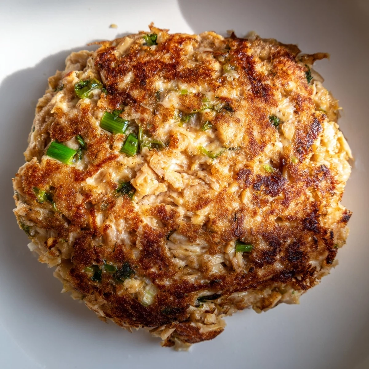 Delicious Tuna Melt Patties recipe featuring cheddar cheese and green onion flavors.