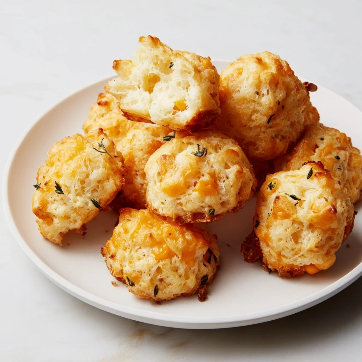 Light and fluffy Cheese Puffs, golden-brown with a cheesy, savory interior.  