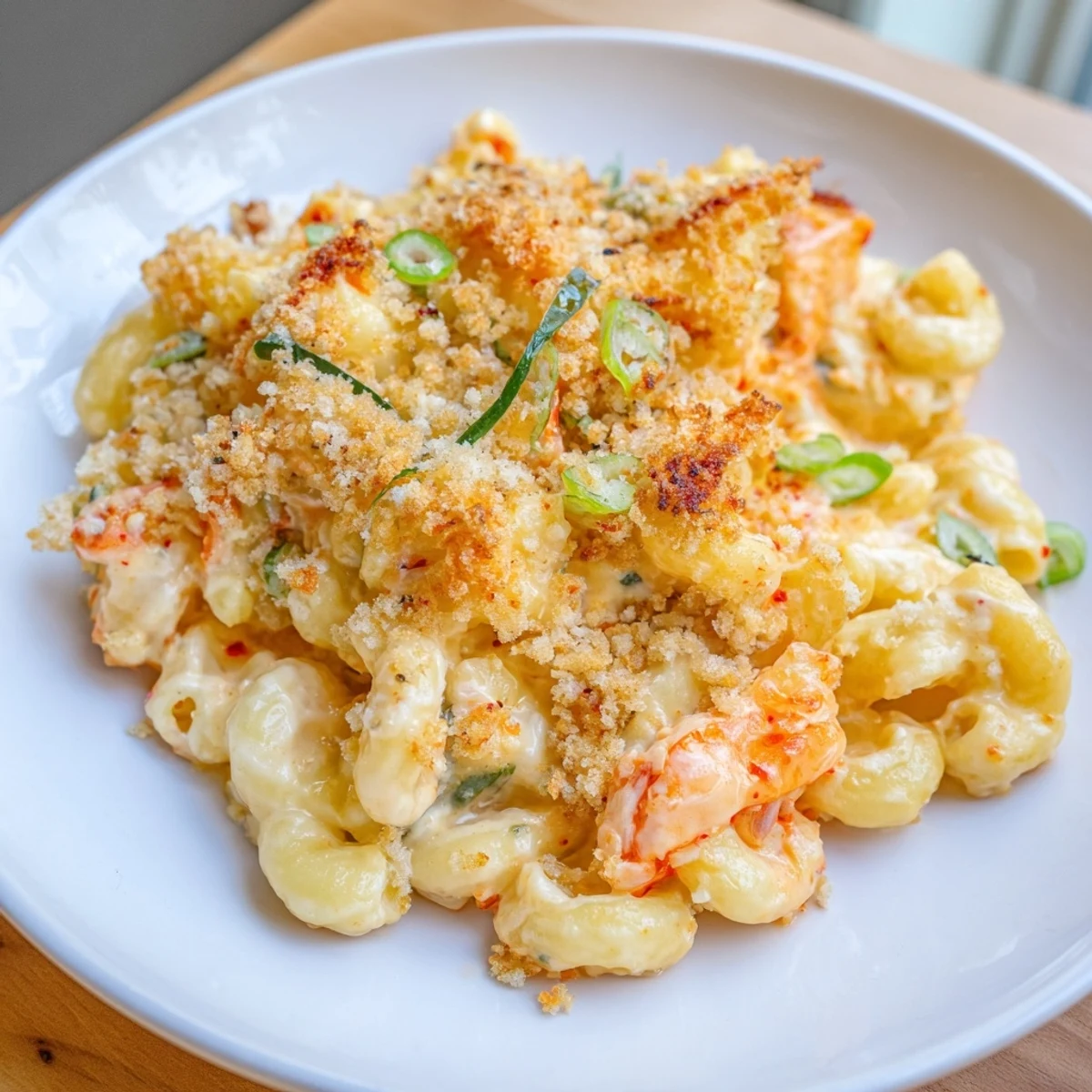 Deliciously bold Spicy Kimchi Mac & Cheese, featuring melted cheeses and tangy flavors.  