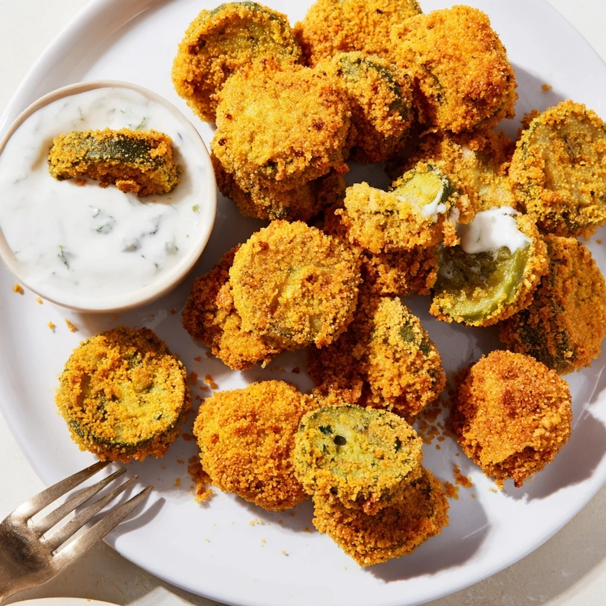 Delicious pickled-wrapped bites alongside crunchy fried pickles in a vibrant feast.