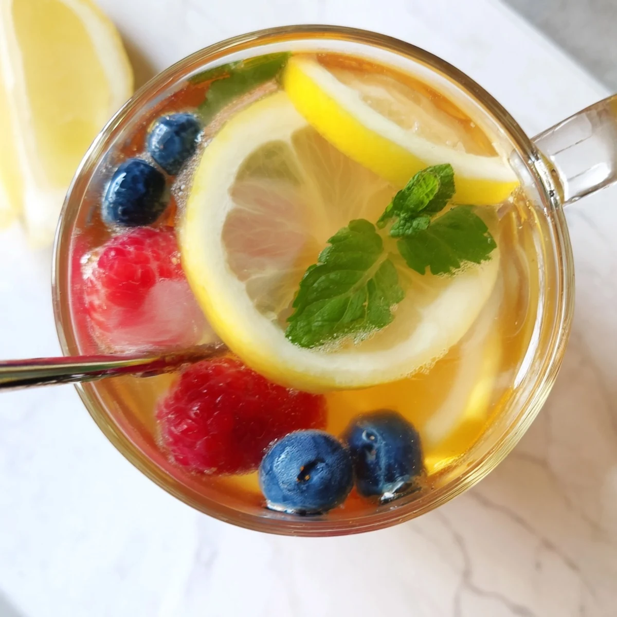 Brightly colored fermented drinks with citrus slices, perfect for summer gatherings.  