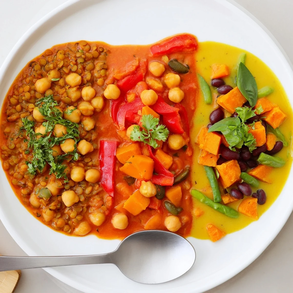 Aromatic Indian Chickpea Curry bubbling in a skillet, garnished with fresh cilantro.  