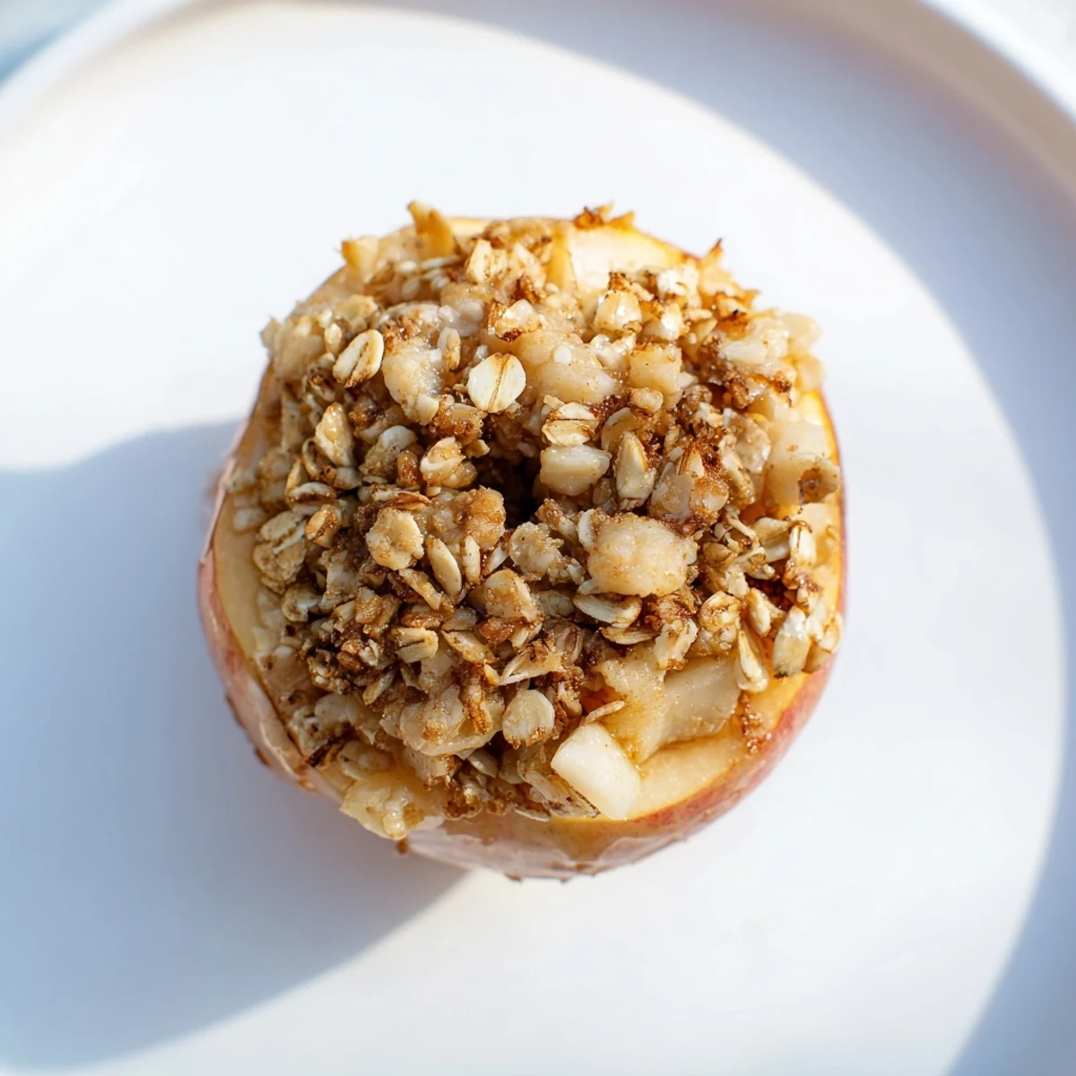 Warm, bubbling Baked Apples with Oat-Nut Crumble, fragrant cinnamon spice making it irresistible.