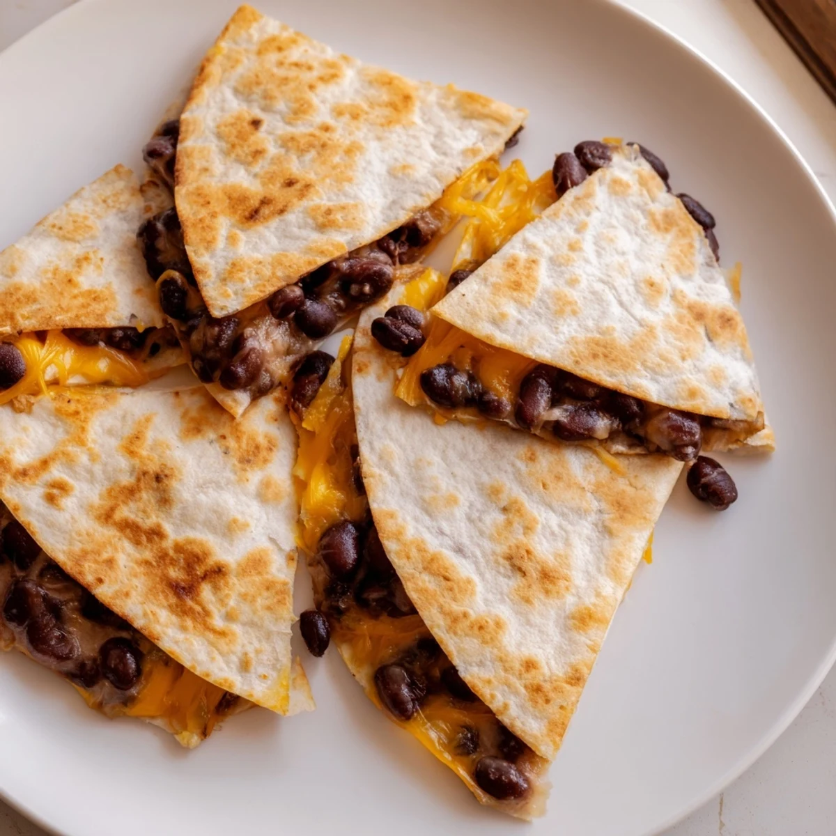 Warm, cheesy, and delicious bean and cheese quesadillas, perfect for a quick, satisfying vegetarian meal.