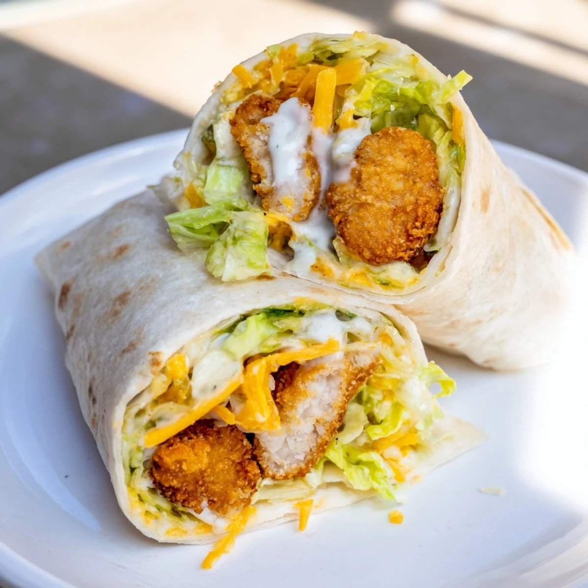 Easy-to-make, delicious Crispy Chicken Ranch Snack Wraps: a quick lunch made with warm tortillas.