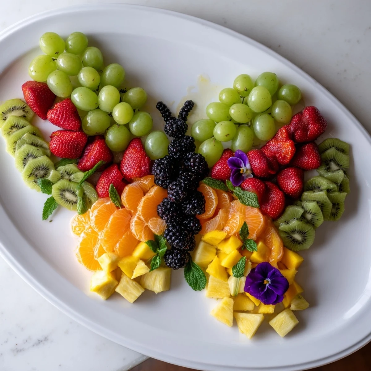This Butterfly Garden Fruit Board features a beautiful springtime spread, perfect for a healthy snack or brunch.