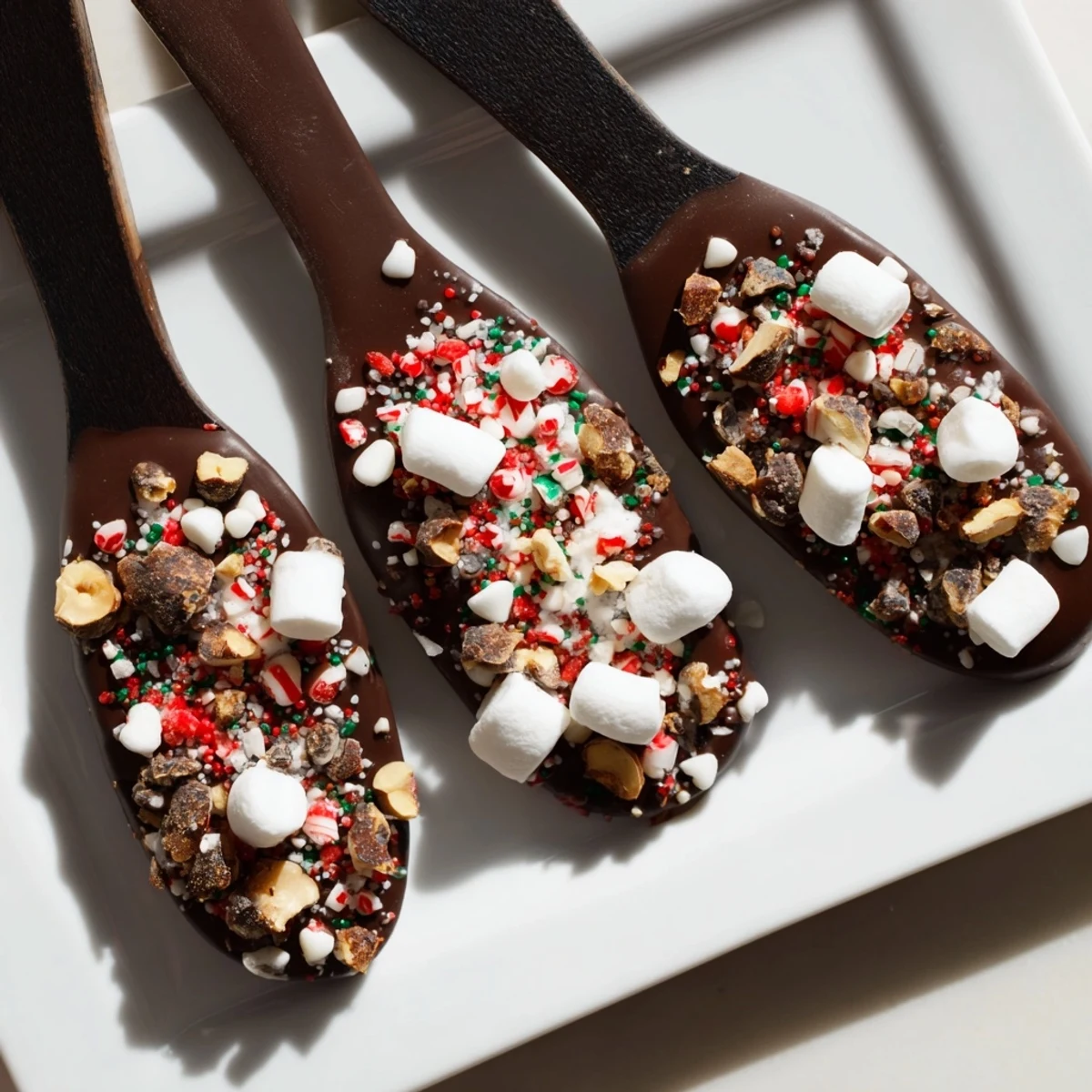 See the festive hot chocolate spoon toppings board, ready for cozy, comforting hot chocolate creations.