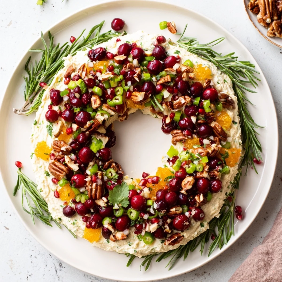 Tangy cranberries and creamy feta create a delicious Cranberry Feta Dip Wreath, perfect for sharing.
