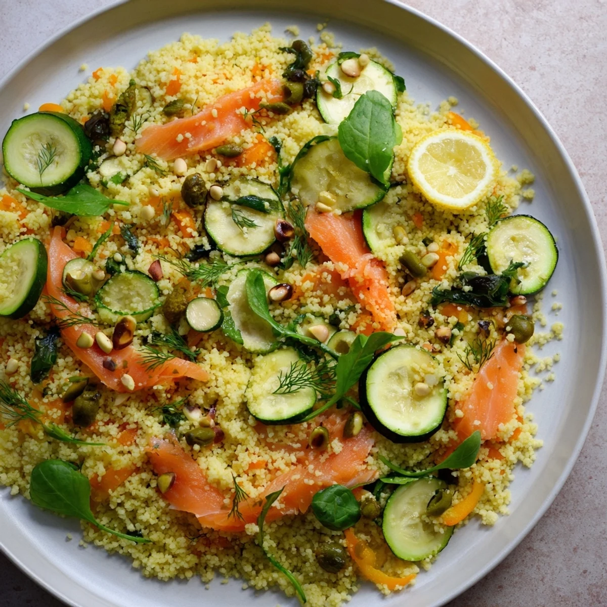 Imagine a beautiful plate: the Infinity Loop Flow, a pescatarian delight with fresh flavors and textures.