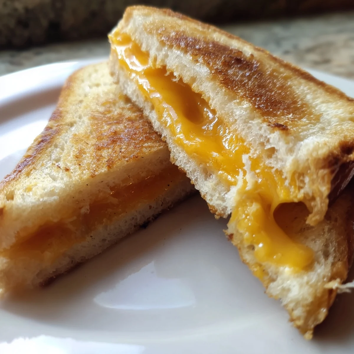 Freshly grilled Honey Chipotle Butter Grilled Cheese, its sourdough bread toasted to a perfect, crispy brown.