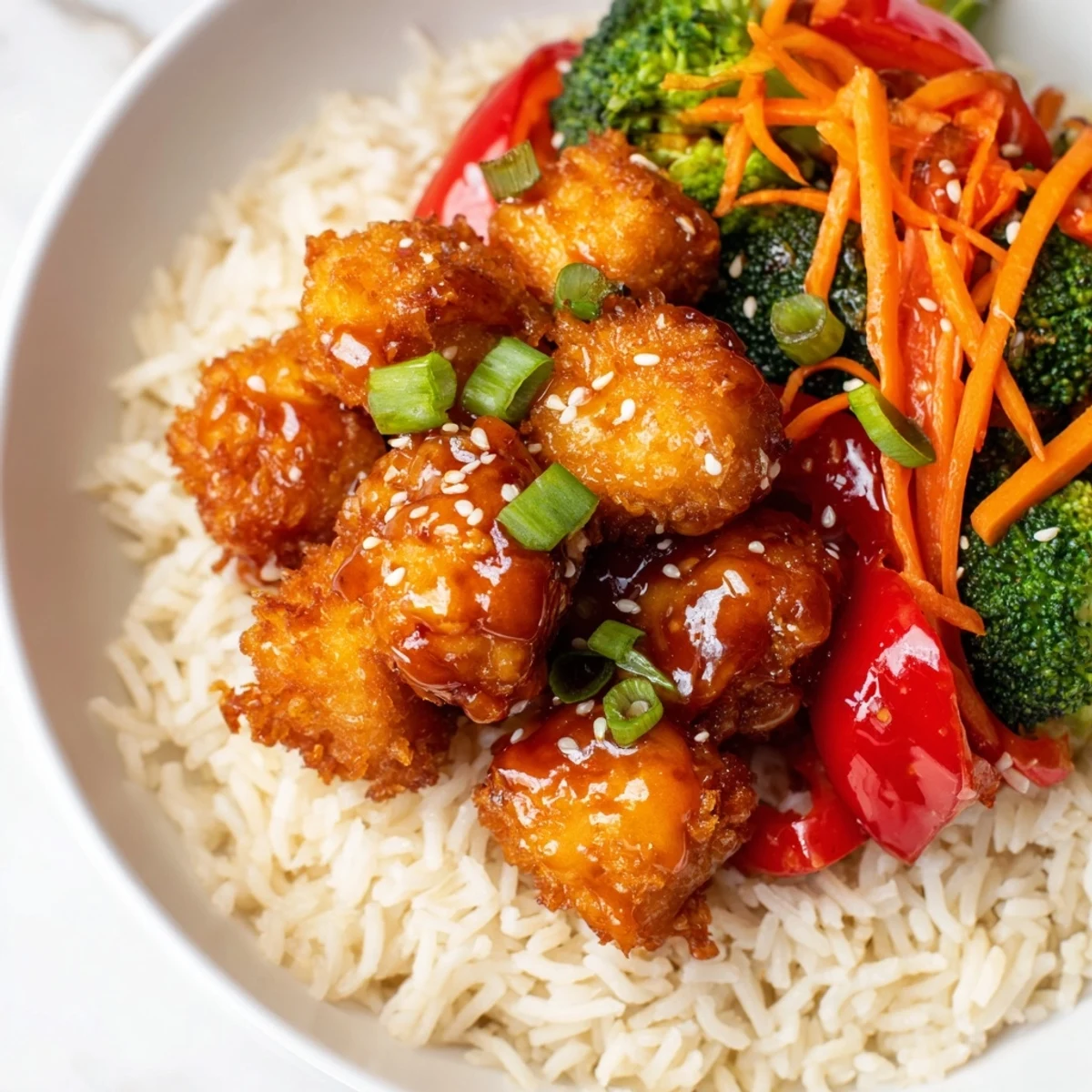 Imagine tender, saucy Honey Garlic Tofu Bowls with colorful bell peppers and broccoli, an easy, healthy dinner.