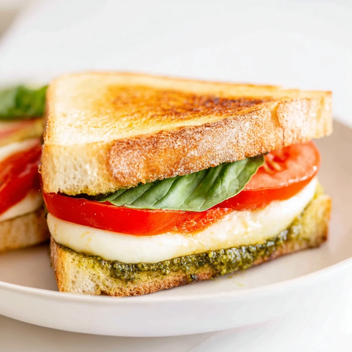 A Mediterranean Veggie Panini Press specialty, stacked with grilled eggplant, zucchini, and feta cheese on rustic focaccia bread.