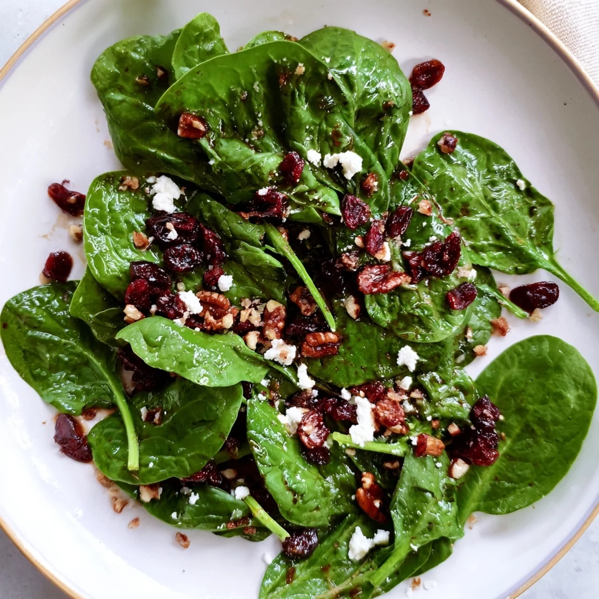 Easy spinach goat cheese salad with colorful ingredients, perfect as a light lunch or elegant starter, ready in just 20 minutes.