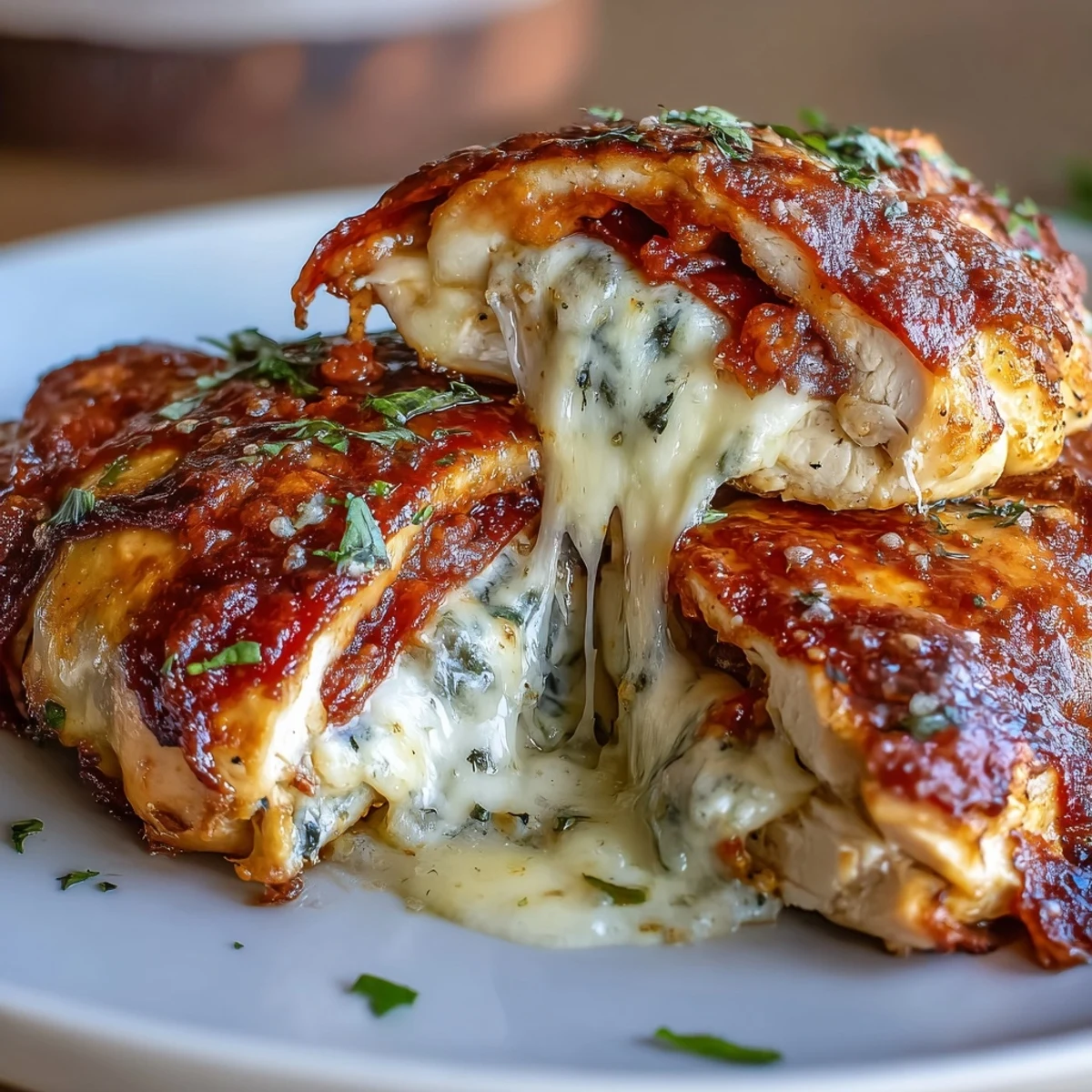 5-Ingredient Keto Pizza-Stuffed Chicken