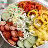 Vivid concentric rings of flavor in this stunning dish feature watermelon, feta, and spicy chickpeas.