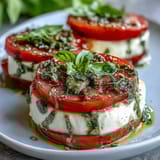 Caprese Salad Basil Oil Drizzle