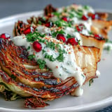 Grilled Cabbage Wedges with Tahini