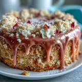Sumptuous pink velvet cake for a bridal shower, featuring a beautiful rosé wine flavor and gold accents.