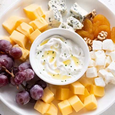 A beautiful overhead shot of The Celtic Cross Cheese Platter ready to be enjoyed with friends.