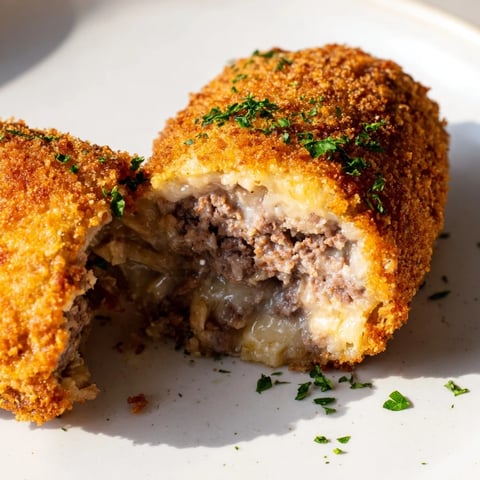 Golden, crispy Dutch croquettes with a savory beef filling, perfect for a satisfying appetizer.