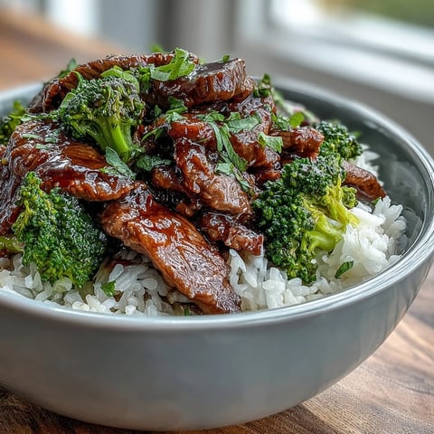 Fluffy rice and tender strips of beef with crisp broccoli florets in a savory Beef and Broccoli Bowl.