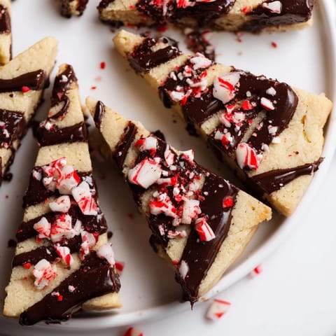 Chocolate Peppermint Shortbread Wedges
