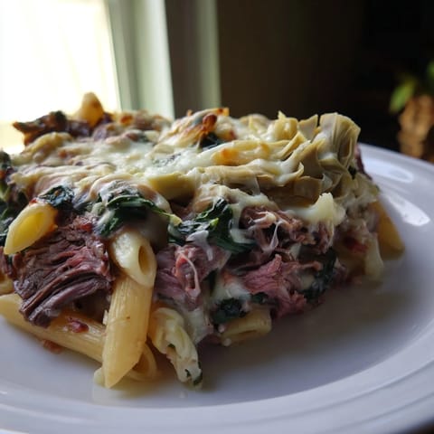 Steak Spinach Artichoke Pasta #193