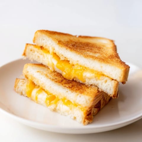 Freshly made air fryer grilled cheese; the perfect quick, comforting American sandwich with gooey cheese.