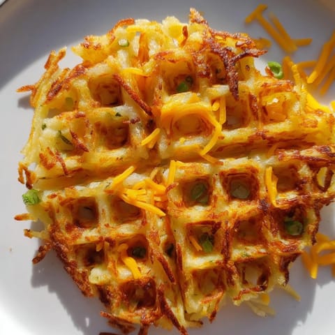 Cheesy Hash Brown Waffles