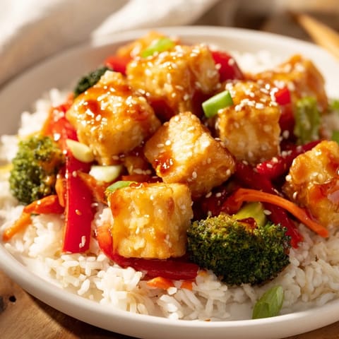 Honey Garlic Tofu Bowls