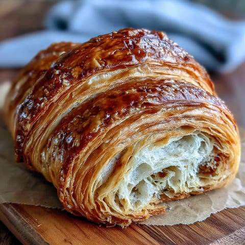 Freshly baked sourdough croissants with tangy aroma and crisp golden edges, ideal for pairing with coffee or jam.  