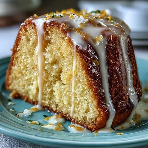 Moist Limoncello pound cake with lemon glaze, perfect for spring gatherings or dessert buffets.  