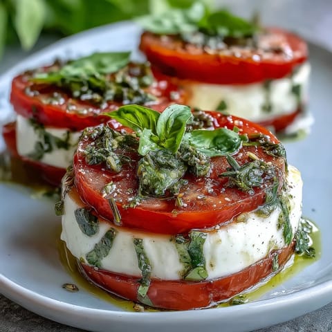 Caprese Salad Basil Oil Drizzle