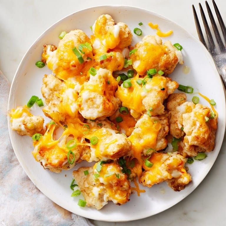 Melted cheddar and mozzarella cover savory Cheesy Ranch Chicken Bites, garnished with parsley.