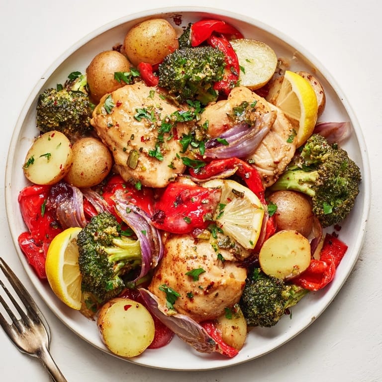 Colorful Lazy Gourmet Chicken & Vegetable One-Pot ready for a cozy weeknight dinner.  