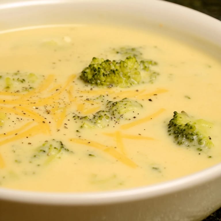 Homemade Broccoli Cheese Soup: a vibrant, green and cheesy delight, perfect for a cozy dinner.