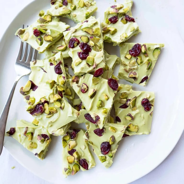 See the elegant Matcha White Chocolate Cranberry Bark Clusters, a simple dessert bursting with flavors and textures.