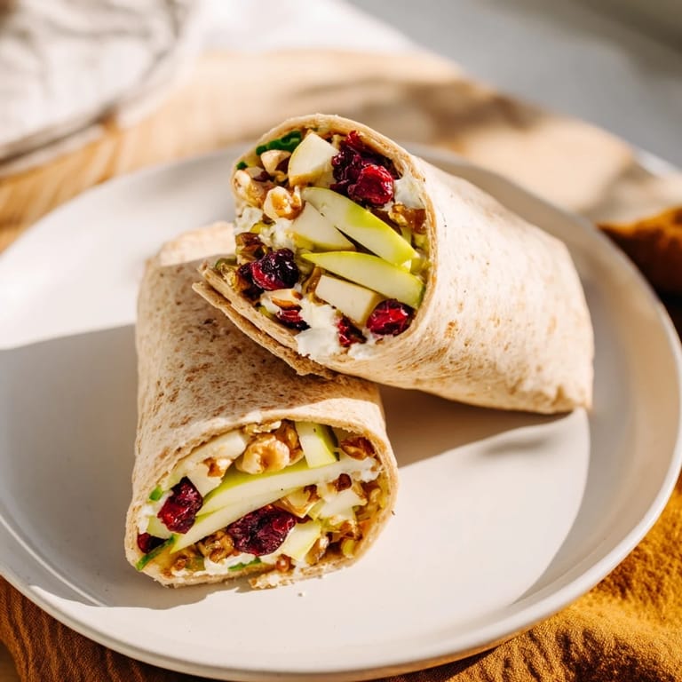 Fresh-made Cranberry Goat Cheese & Walnut Wraps: a delicious vegetarian recipe, perfect for a quick and easy holiday meal.