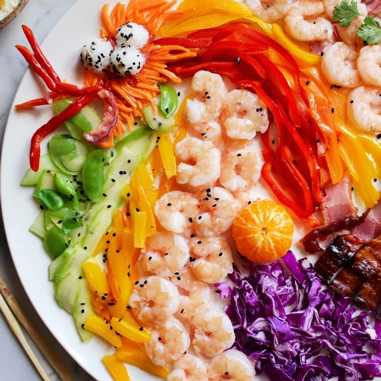 Delicious Asian-inspired bites make up this extraordinary Mighty Dragon Lunar New Year appetizer platter arrangement.