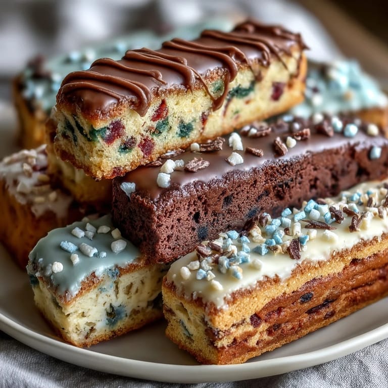 Buttery, chewy St. Patrick's Day cookie bars loaded with rainbow sprinkles and white chocolate, perfect for a sweet celebration.