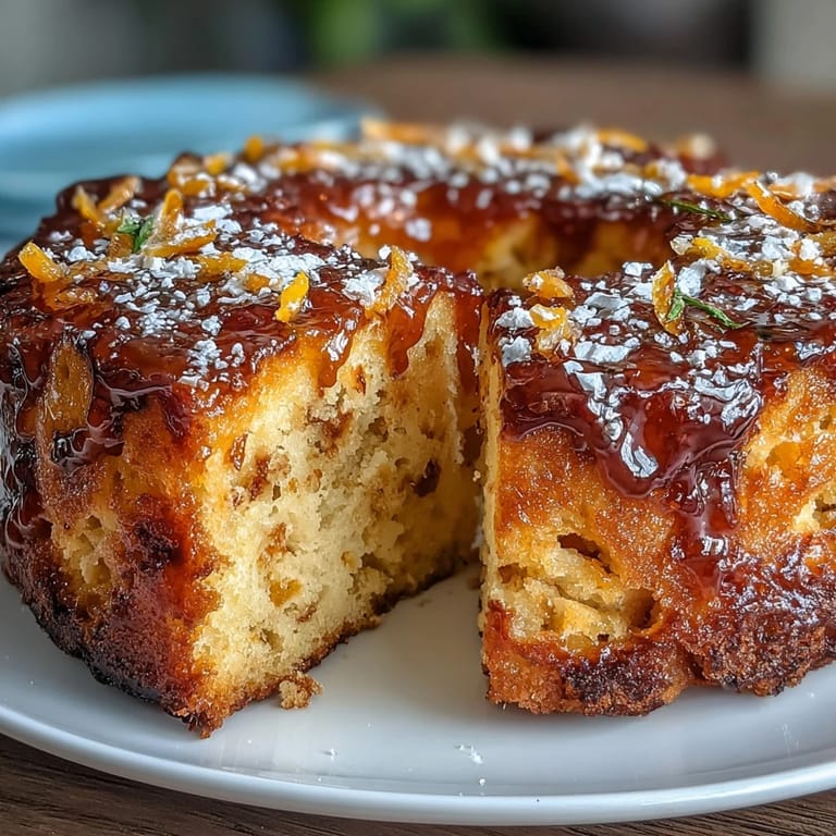 Soft whole orange cake with a tender crumb, offering a refreshing burst of orange in every bite.