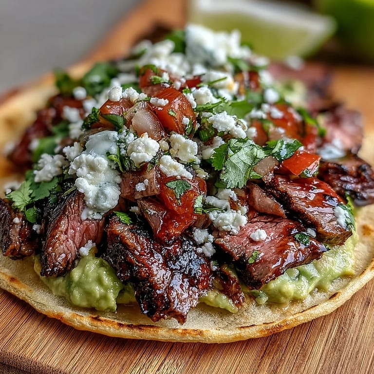 A festive Cinco de Mayo feast with grilled carne asada, crisp lettuce, diced tomatoes, and an array of taco bar fixings.